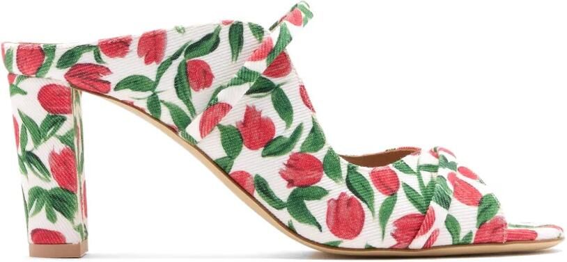 Malone Souliers Norah sandalen met bloemenprint Wit