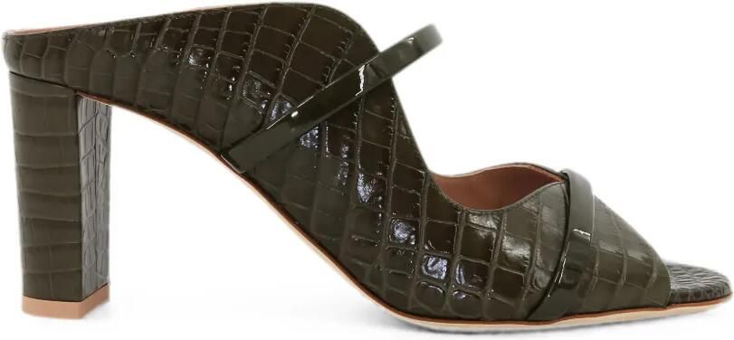 Malone Souliers Norah sandalen met krokodillen-reliëf Groen