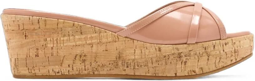 Malone Souliers Perla lakleren sandalen met sleehak Roze