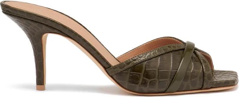 Malone Souliers Perla leren sandalen met reliëf Groen