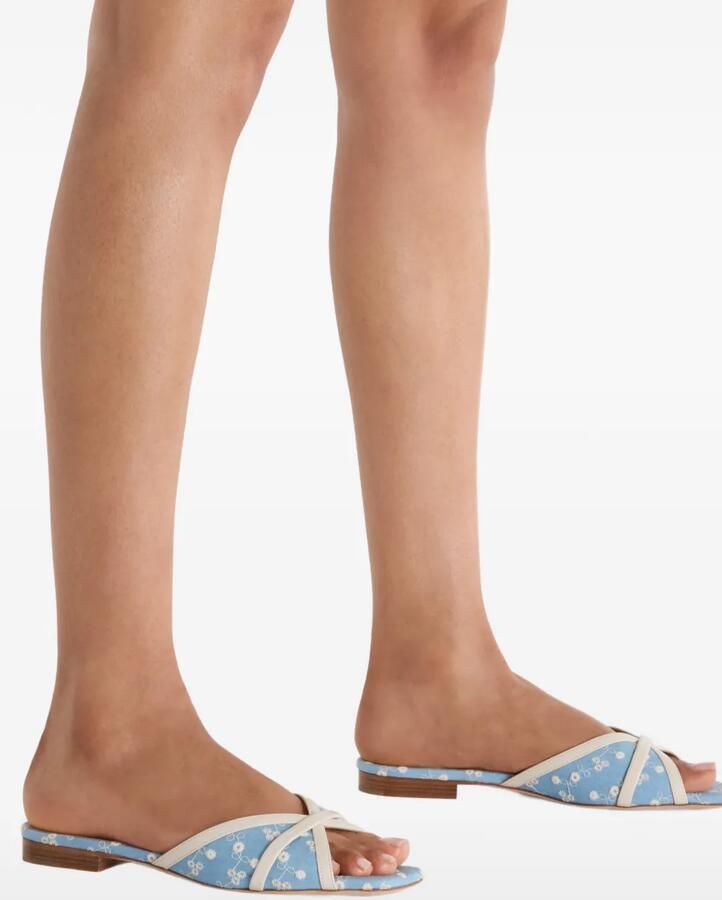 Malone Souliers Perla sandalen met bloemenprint Blauw - Foto 2