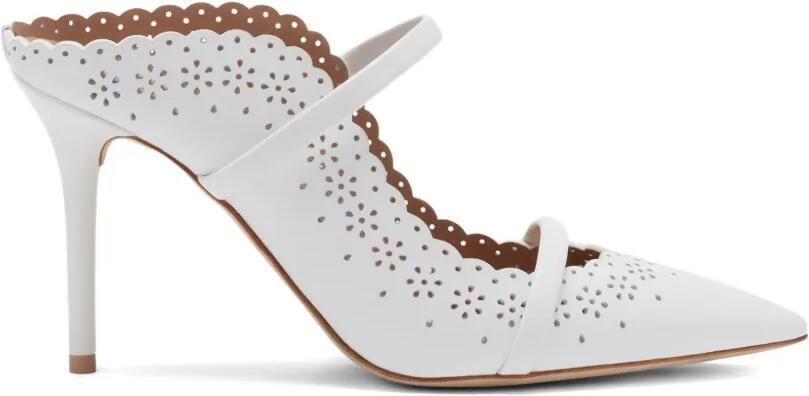 Malone Souliers Pumps met gewelfde afwerking en puntige neus Wit