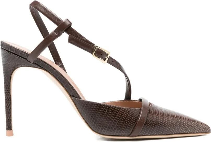Malone Souliers Pumps met puntige neus en bandjes Bruin