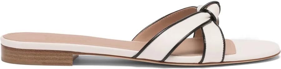 Malone Souliers Raquel geknoopte leren sandalen Wit