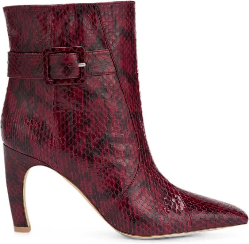 Malone Souliers Rowan enkellaarzen met slangen-effect Rood