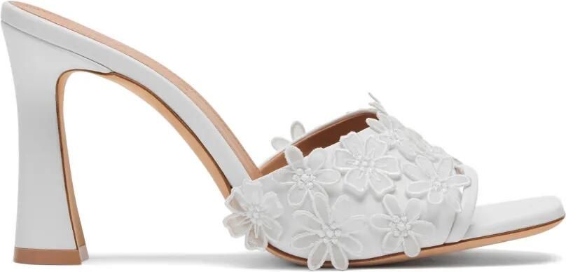 Malone Souliers Roxanne leren sandalen met bloemen Wit