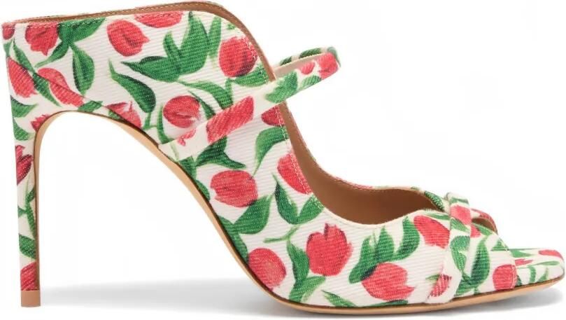Malone Souliers Sandalen met tulpprint Wit