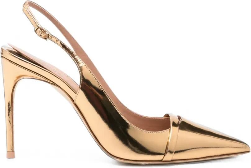 Malone Souliers Schiffer metallic leren pumps Goud