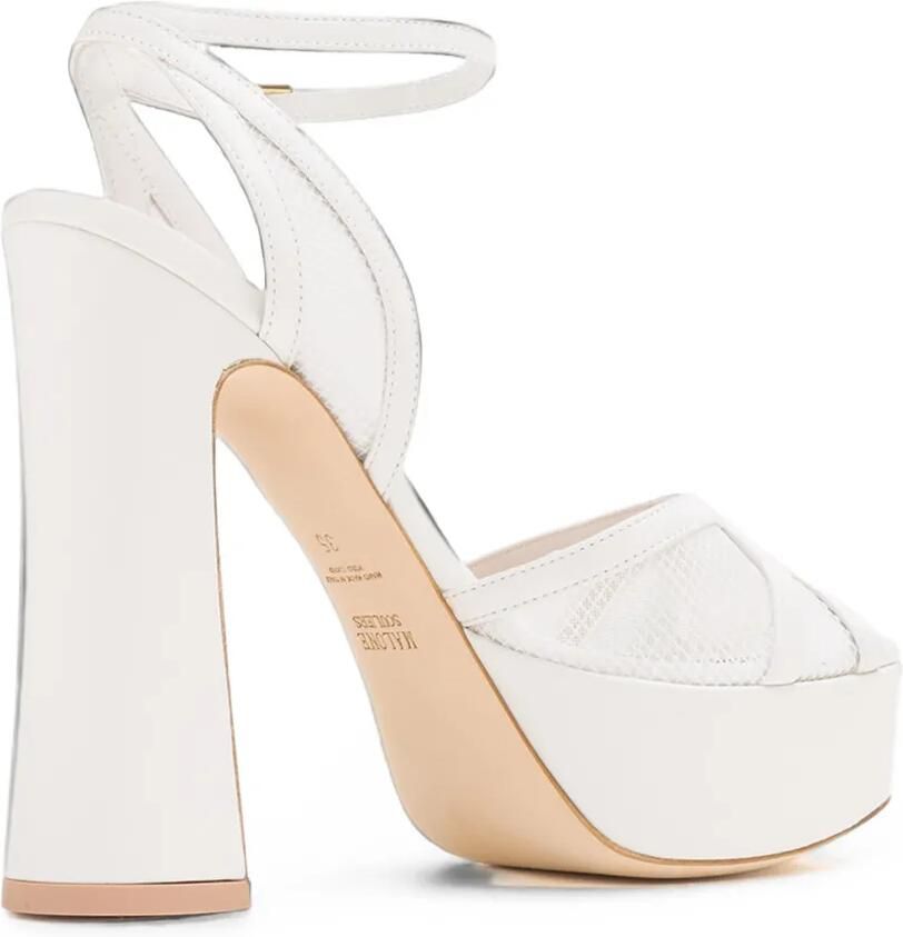 Malone Souliers Sylvie mesh sandalen met plateauzool Wit - Foto 3