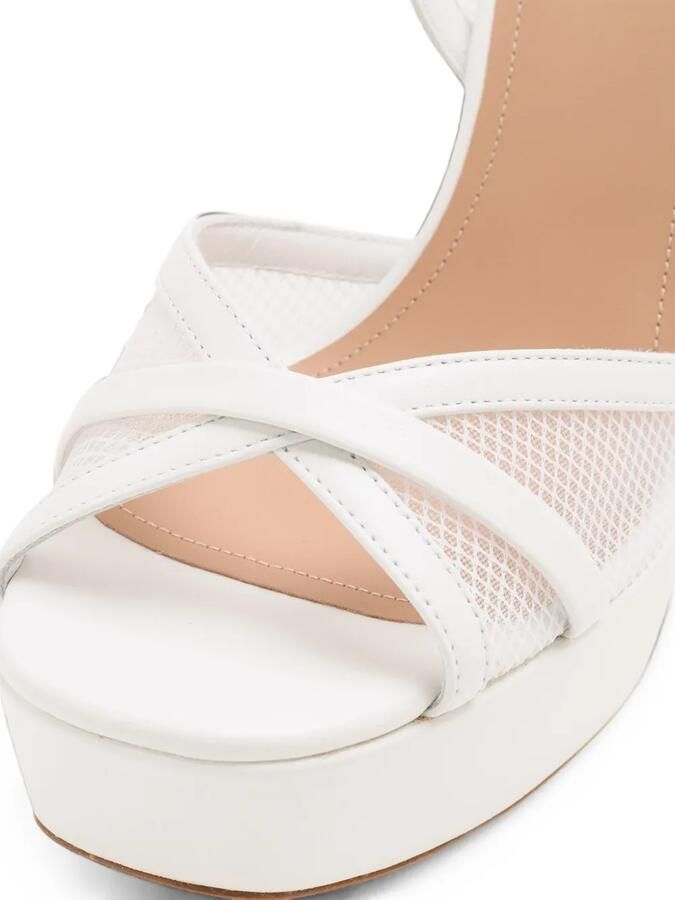 Malone Souliers Sylvie mesh sandalen met plateauzool Wit - Foto 4