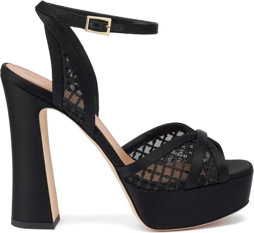 Malone Souliers Sylvie sandalen met pailletten en mesh Zwart