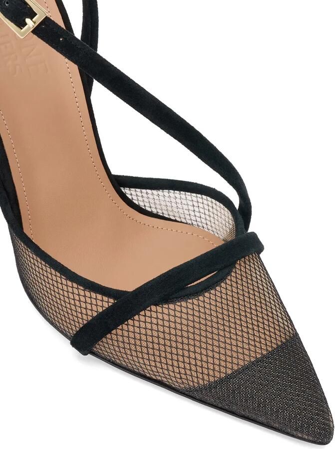 Malone Souliers Valeria slingback pumps met mesh Zwart - Foto 3