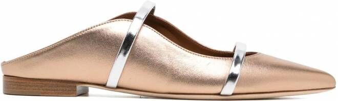 Malone Souliers Maureen metallic flatjes Bruin