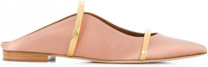 Malone Souliers Maureene pointed strap mules Beige