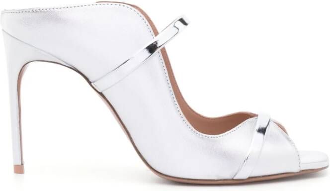 Malone Souliers Leren muiltjes met metallic afwerking Zilver