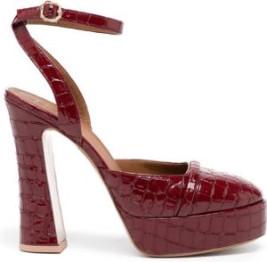 Malone Souliers Mora pumps met krokodillen-reliëf Rood