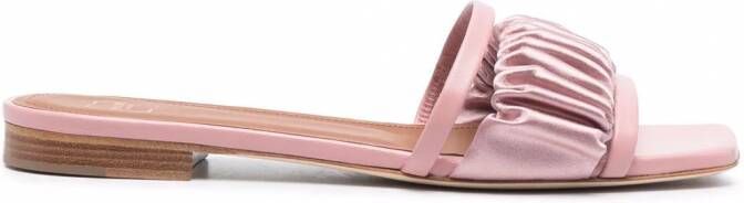 Malone Souliers Sandalen met gesmockt vlak Roze