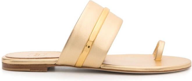Malone Souliers Slide leren sandalen Goud
