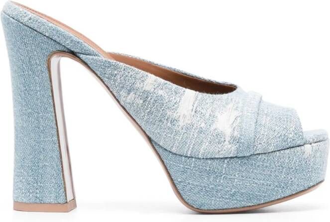 Malone Souliers Yasmin muiltjes met plateauzool Blauw