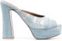 Malone Souliers Yasmin muiltjes met plateauzool Blauw - Thumbnail 1