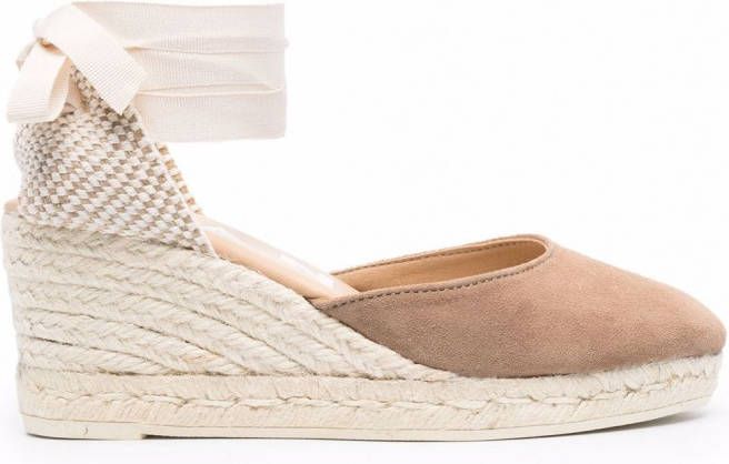 Manebi Espadrilles met enkelbandje Bruin