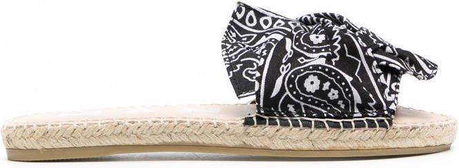 Manebi Raffia sandalen Zwart