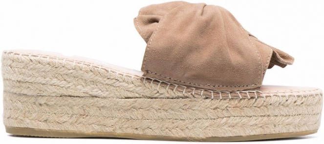 Manebi Espadrilles met strikdetail Beige