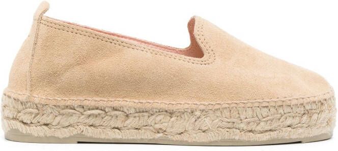 Manebi Espadrilles met plateauzool Beige