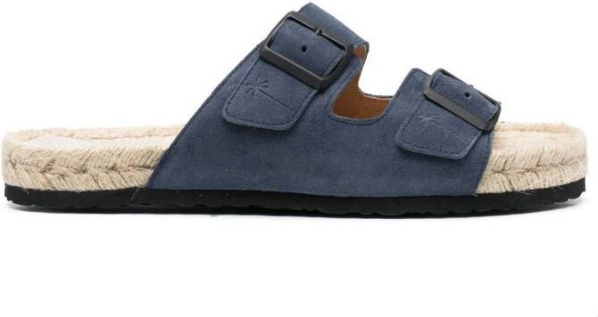 Manebi Espadrille sandalen met gesp Blauw