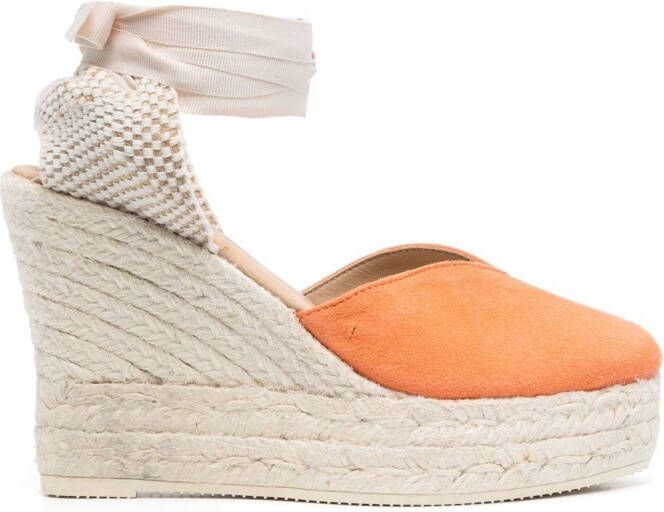 Manebi Espadrilles met sleehak Oranje