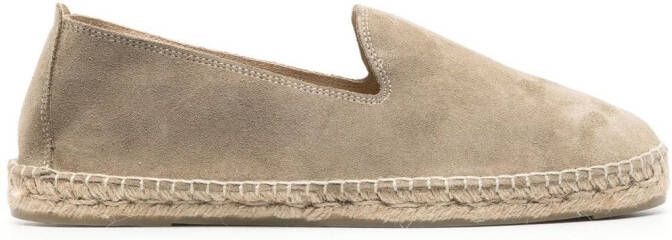 Manebi Espadrilles met logo-relief Beige