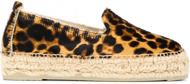 Manebi Espadrilles met luipaardprint Bruin