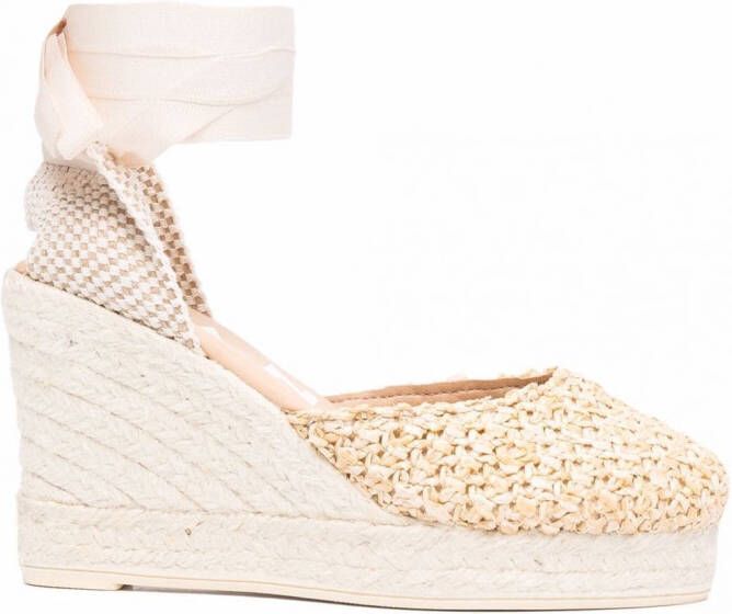 Manebi Espadrilles met plateauzool Beige