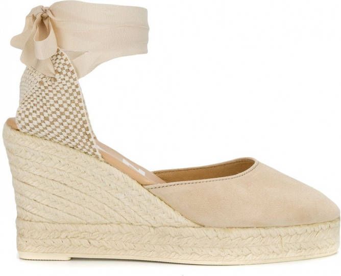 Manebi Espadrilles met sleehak Beige - Schoenen.nl