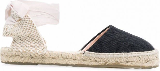 Dames Schoenen voor voor Platte schoenen voor Espadrilles en sandalen Manebí Hamptons Slippers Met Strik in het Zwart 