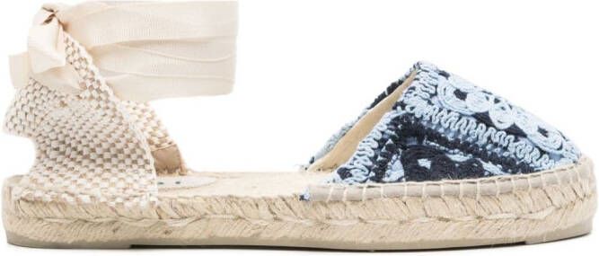 Manebi Gehaakte espadrilles Blauw