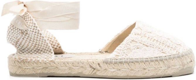 Manebi Gehaakte espadrilles Wit