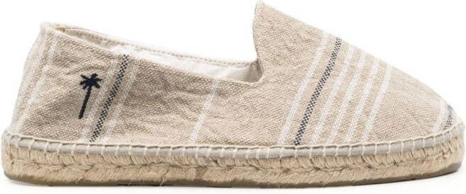 Manebi Gestreepte espadrilles Beige