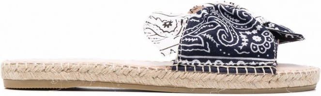 Manebi Hamptons sandalen met strik Blauw