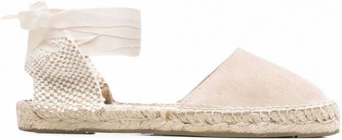 Manebi Hamptons espadrilles met veters Beige