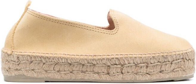 Manebi Hamptons leren espadrilles Geel