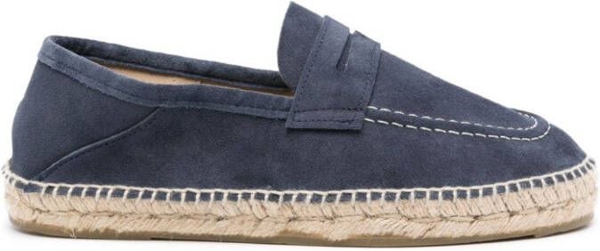 Manebi Hamptons suède espadrilles Blauw