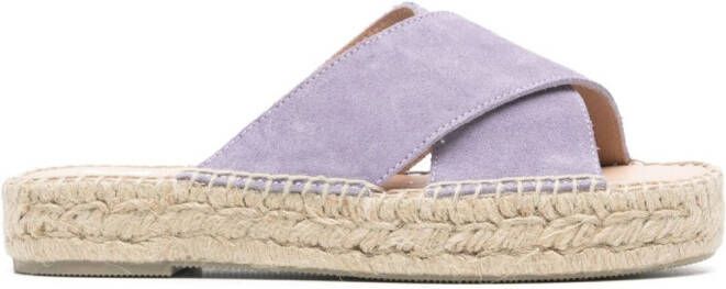 Manebi Hamptons suède espadrilles Paars