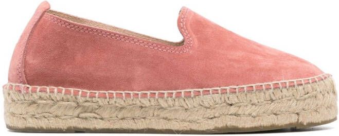 Manebi Hamptons suède espadrilles Roze