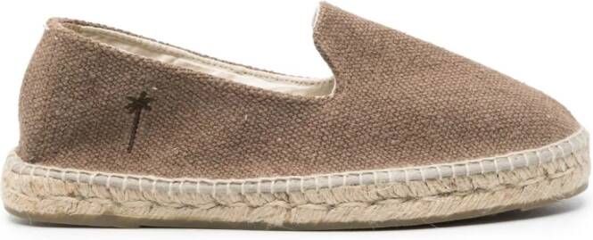 Manebi Espadrilles met geborduurd logo Bruin