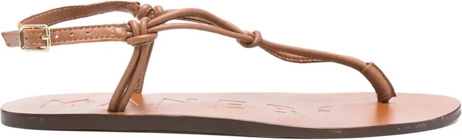 Manebi Canyon geknoopte leren sandalen Bruin