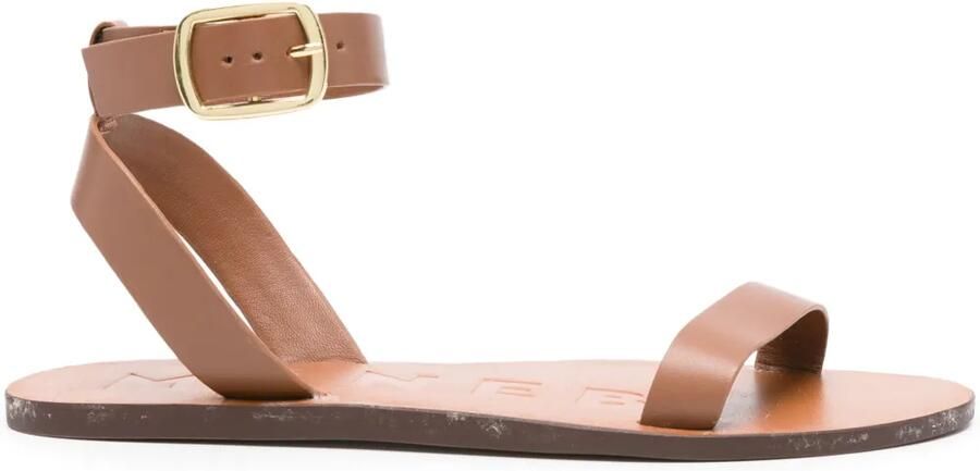 Manebi Chloe sandalen met enkele band gesp Bruin