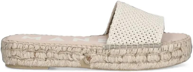 Manebi Gehaakte espadrilles Beige