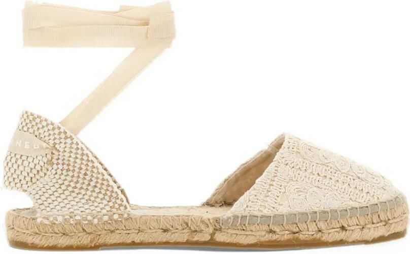 Manebi crochet-knit espadrilles Beige