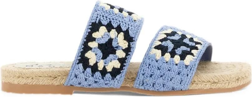 Manebi crochet-knit two-strap sandals Blauw - Foto 5